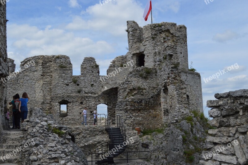 Castle Poland Ogrodzieniec The Ruins Of The Free Photos