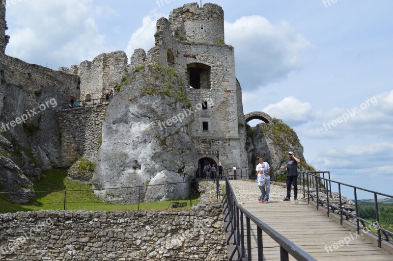 Castle Poland Ogrodzieniec The Ruins Of The Free Photos