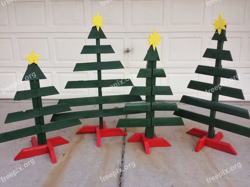 Christmas Trees Pallet Wood Wooden Decoration