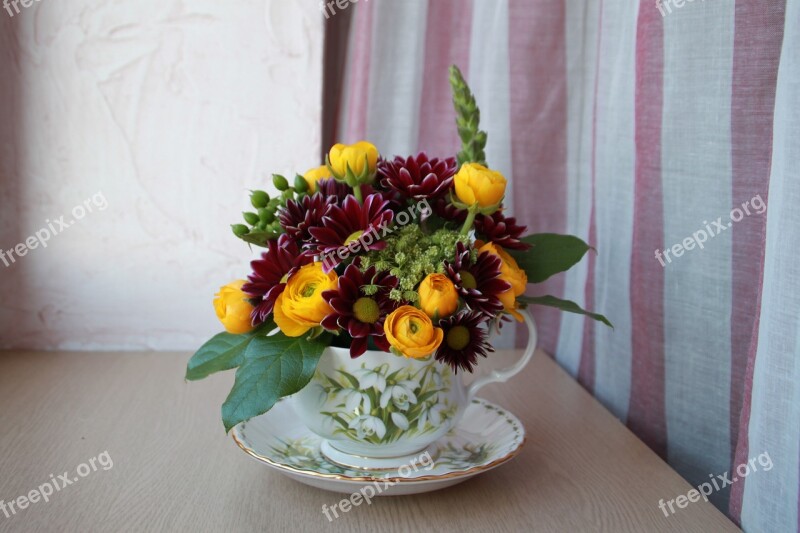 Cup Flower Cup Saucer Flower Flowers