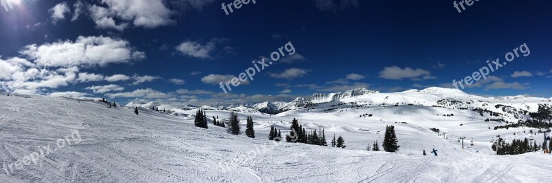 Ski Skiing Mountains Snow Winter