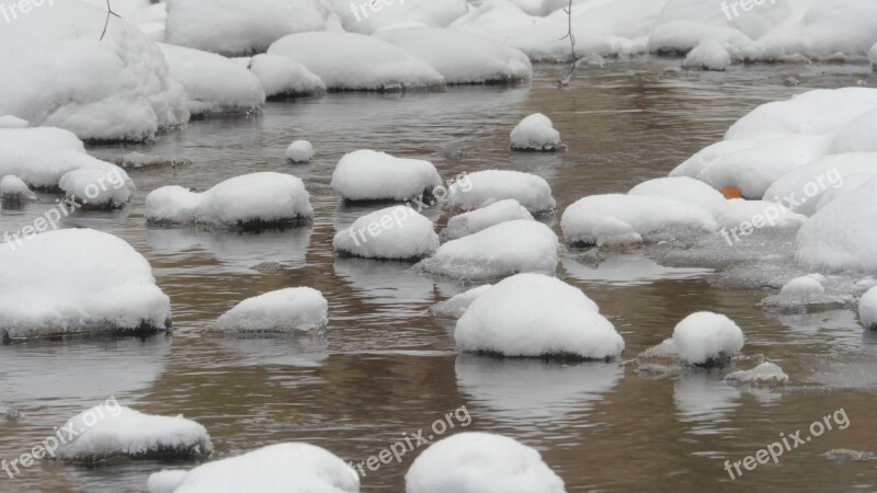 Stones Rocks Rock Water Snow