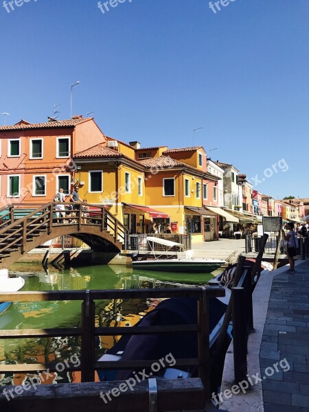 Burano Venice Italy Colorful Houses Free Photos