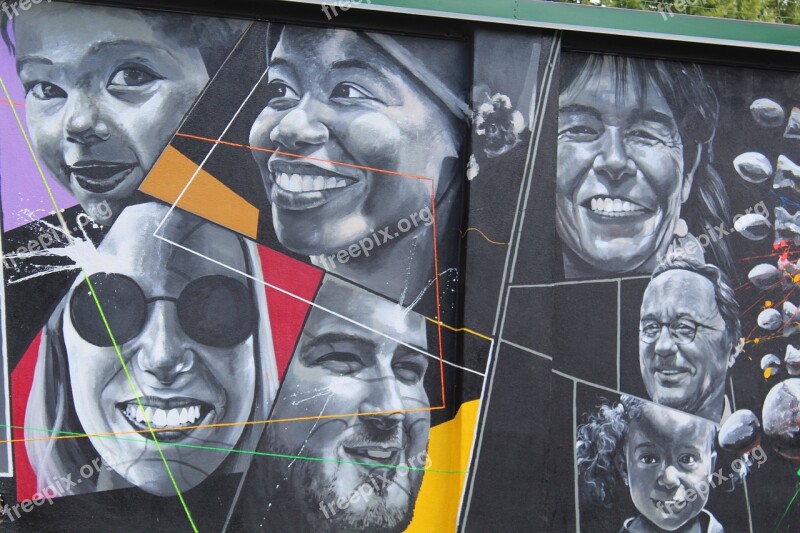 Murals Lecco Faces Smile Street Art