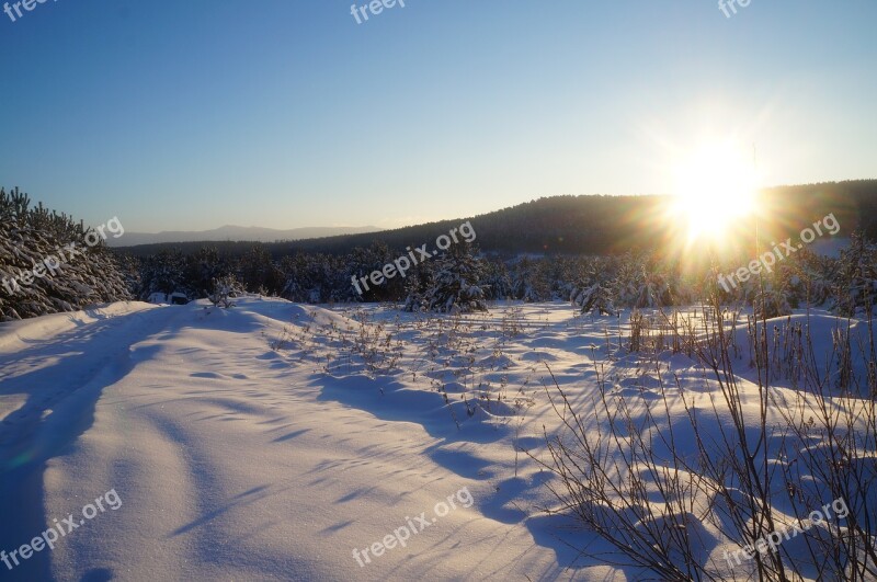 Winter Snow Village Russia Cold