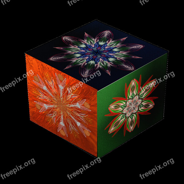 Mandala Cube Square Cube Shape Structure