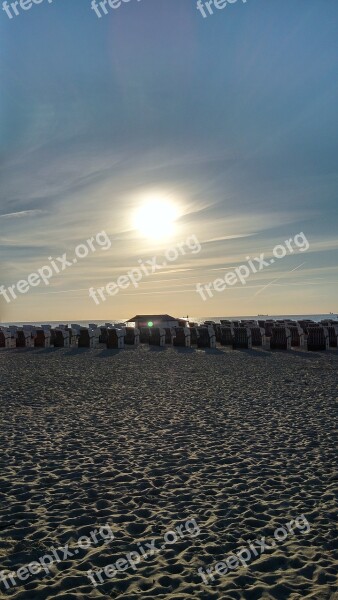 Sun Beach Sunset Coast Northern Germany