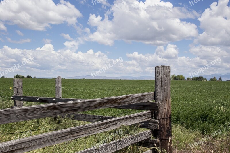 Sky Clouds Fence Fence Post View