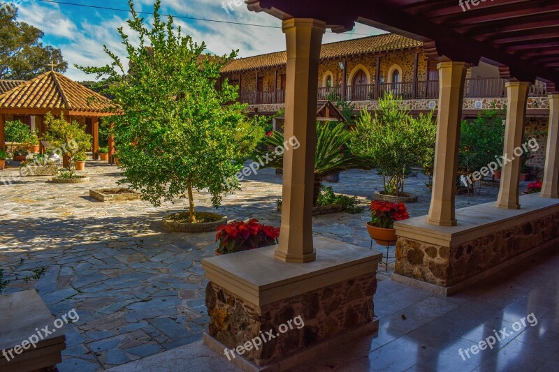 Cyprus Mosfiloti Monastery Orthodox Courtyard