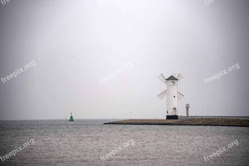 Sea Lighthouse Water Nature Cloud