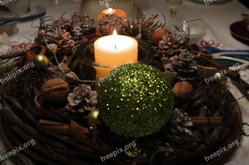 Advent Wreath Candle Christmas Decoration Candlelight