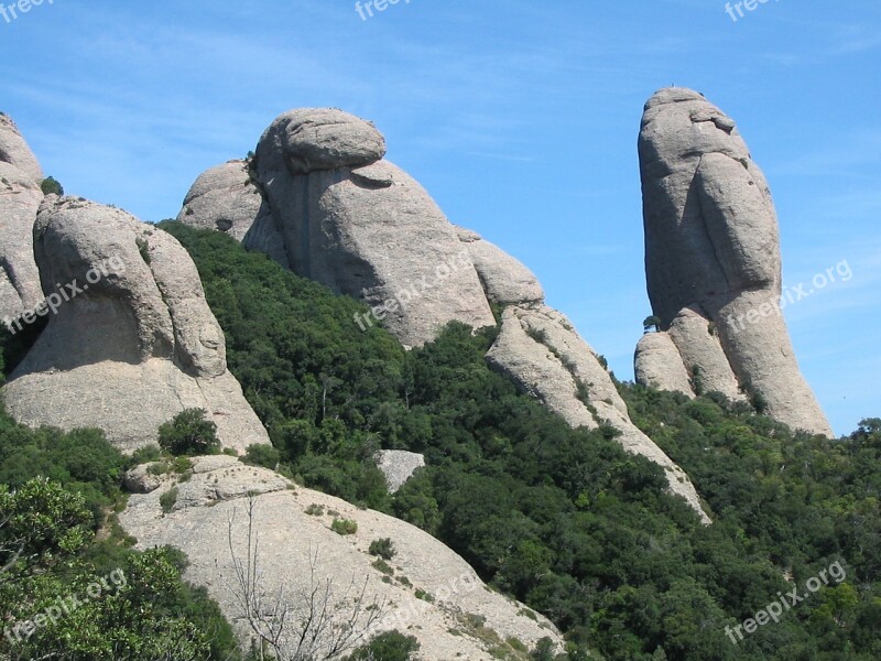 Montserrat Costa Brava Spain Mountains Rocks