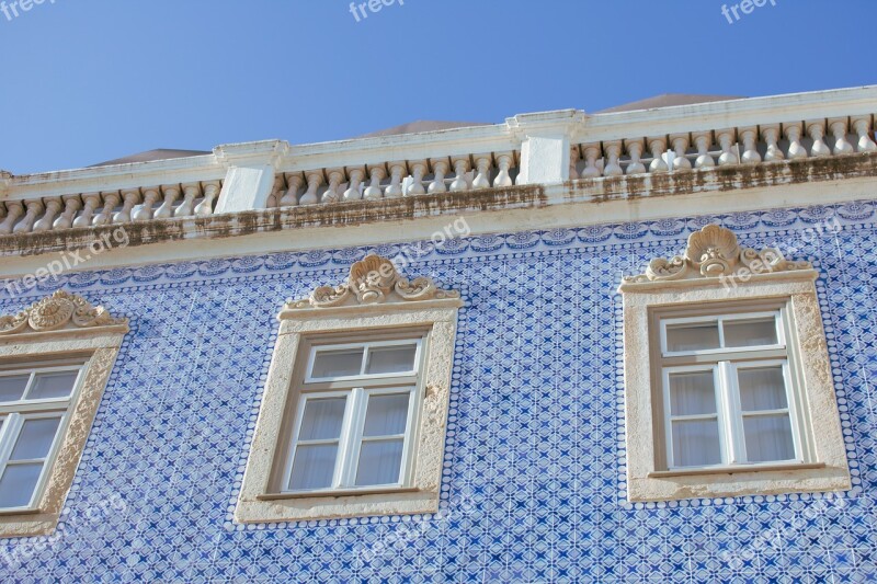 Facade House Building Tiles Blue