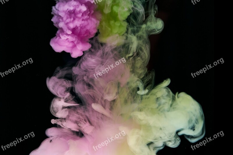 Ink Water Pink Green Liquid