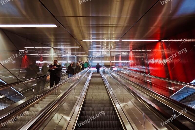 Escalator Metro Stairs Railway Station Architecture