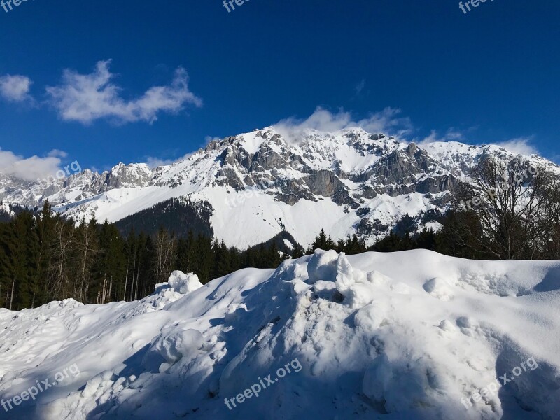 Snow Winter Mountains Sky Ramsau