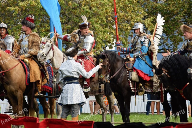 Sommerfest Knight Attack Middle Ages Historical Representation