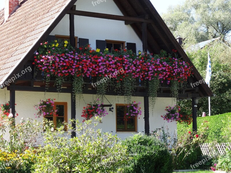 Ammersee Utting House Balcony Flowers