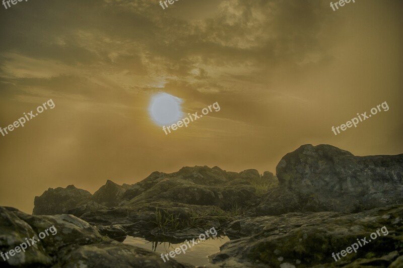 Mountain Sunset Sun Horizon Landscape