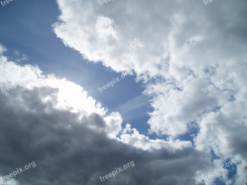 Sun Breaking Through Clouds Silver Lining Clouds Sky Free Photos