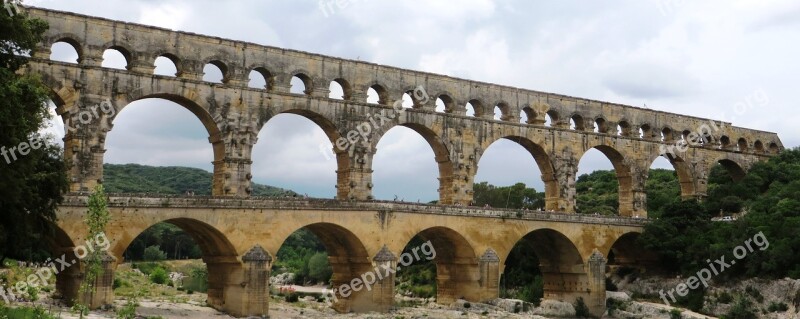 Pont Du Gard South Of France Roman Building World Heritage Free Photos