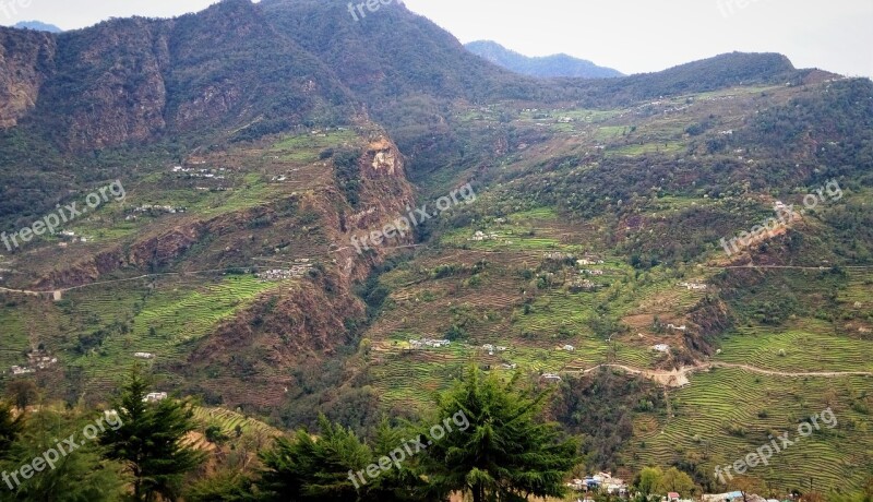 India Himalayan Mountains Highland Hills Villages