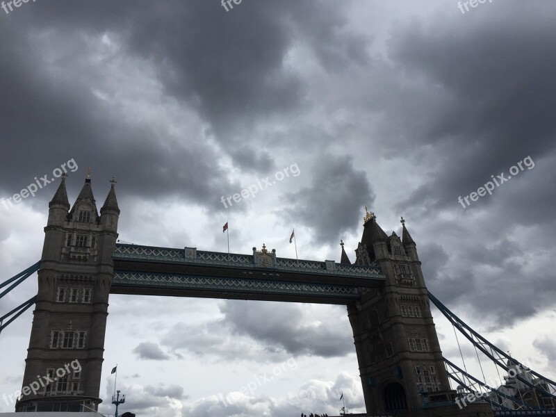 Stormy Sky Bridge London Britain Free Photos