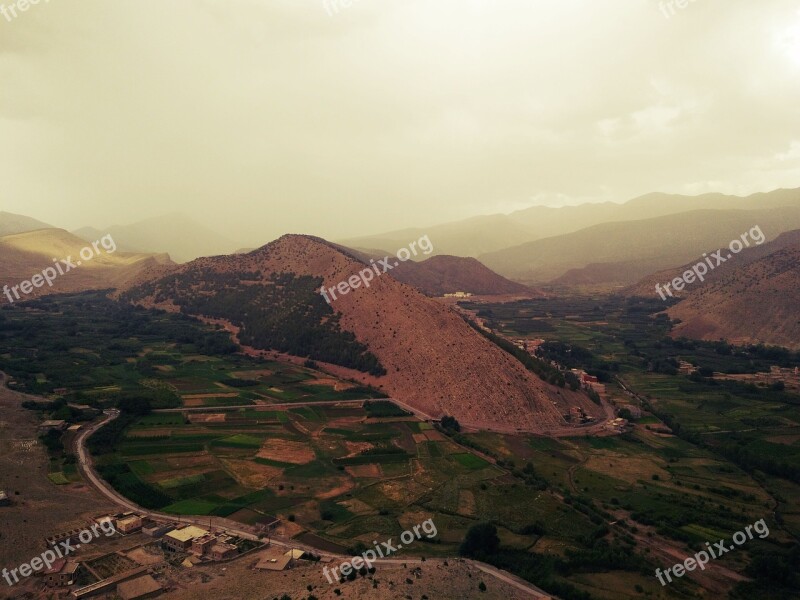 Atlas Mountains Village Sky View Free Photos