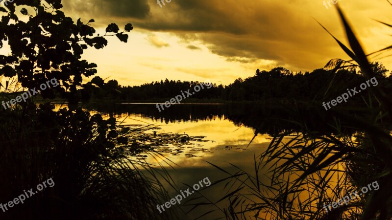 Sunset Schreckensee Water Lake Wolpert Turning