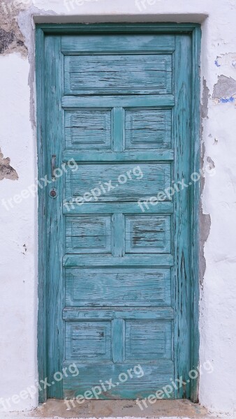 Lanzarote Old Door Wooden Door Blue Door Free Photos