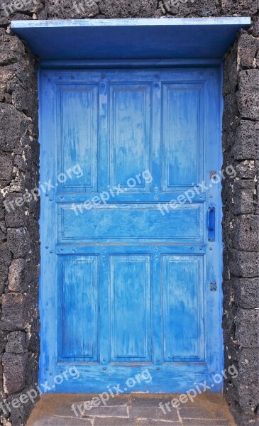 Lanzarote Old Door Blue Door Wooden Door Free Photos