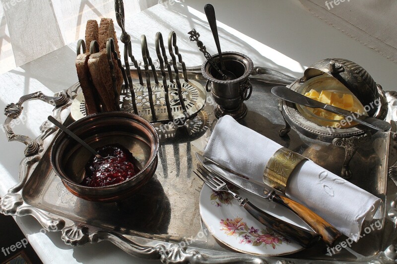 Cutlery Sterling Silver Tray White Napkin Fork