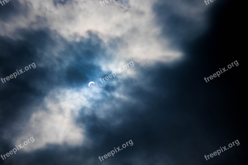 Solar Eclipse Clouds Sky Sun Light