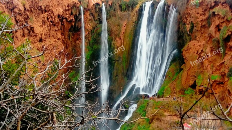 Red Waterfall Water Rocks The Beauty Of Nature