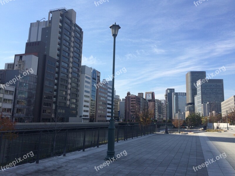 Japan Osaka Horikawa Hori-river Blue Sky