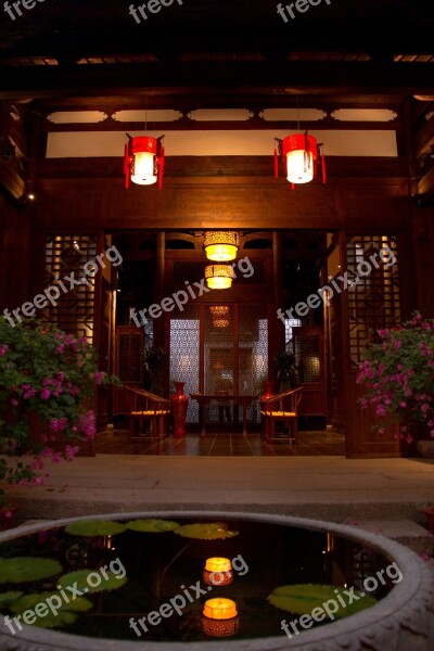 China Ancient Architecture Night View Palace Lamp Element