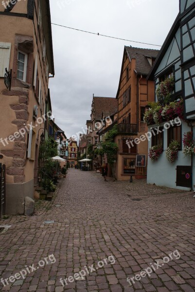 Medieval Town Walls Alsace France Historic