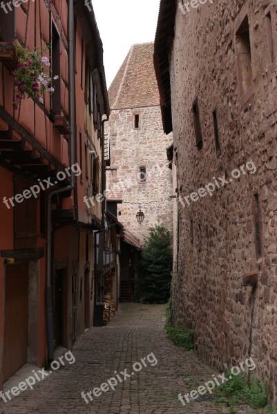 Medieval Town Walls Alsace France Historic