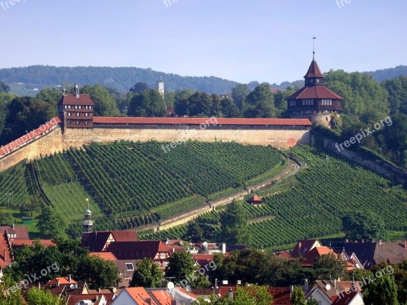 Esslingen Castle Thick Tower High Controls Vineyard