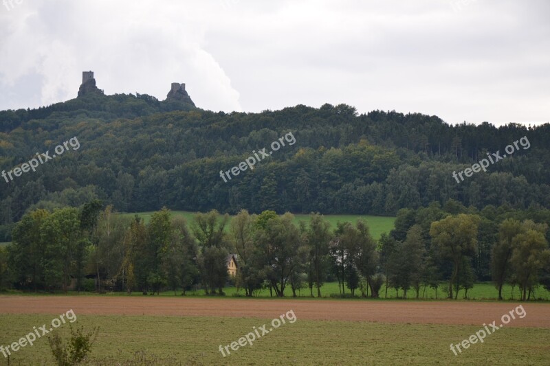 Czech Republic Trosky Castle Castle Ruins Landscape