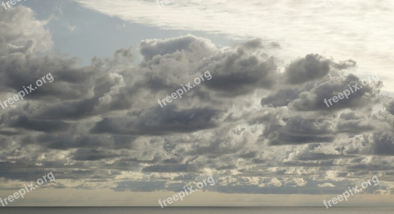 Cumulus Clouds Sea Wind Weather Sky