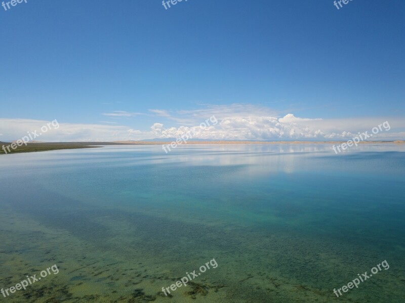 Qinghai Lake Sand Island Salt Lake Free Photos