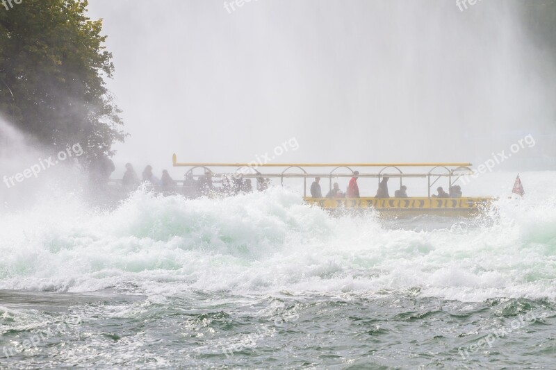 Rhine Falls Rhine Waterfall Boat River