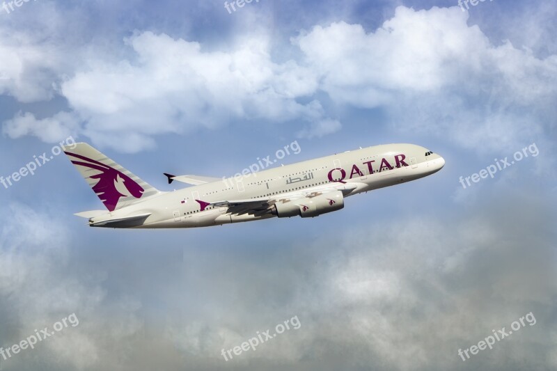 Qatar Airline Air Airplane Flight