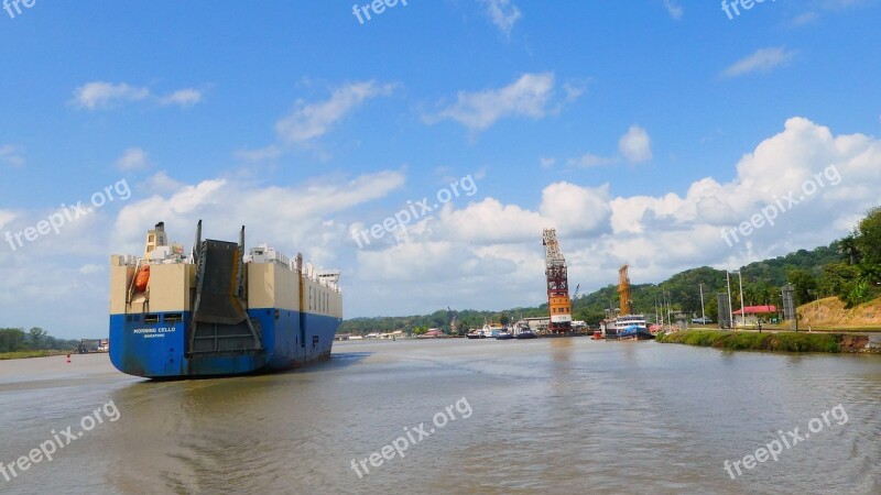 Panama Panama Canal Caribbean Sky Free Photos