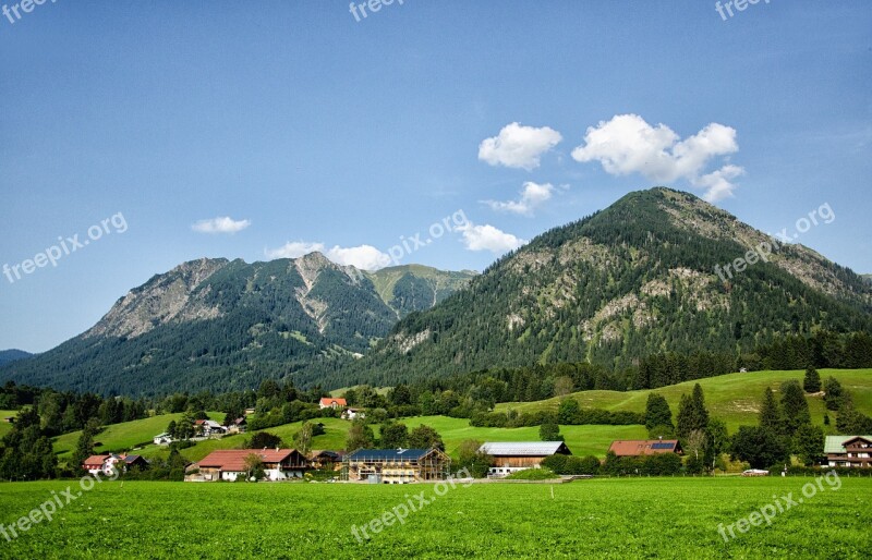 Allgäu Oberstdorf Mountains Forest Trees