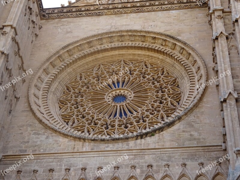 Cathedral Palma Mallorca Rosette Free Photos