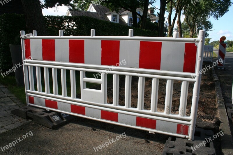 Barrier Red White Construction Fence Fences Site