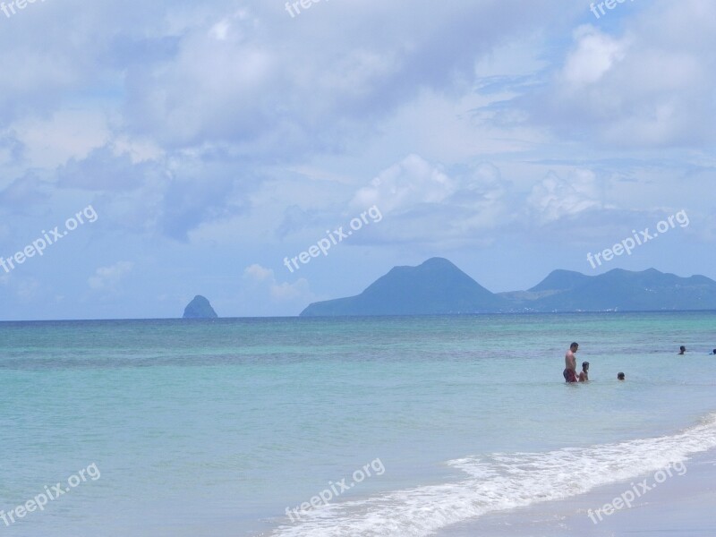 Beach Sea Martinique Tourism Beautiful Beach