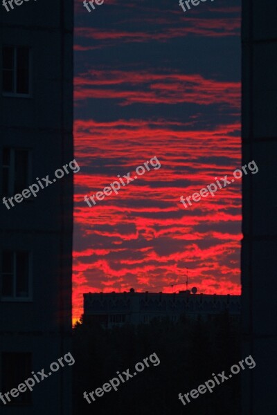 Dawn House City Russia Sky